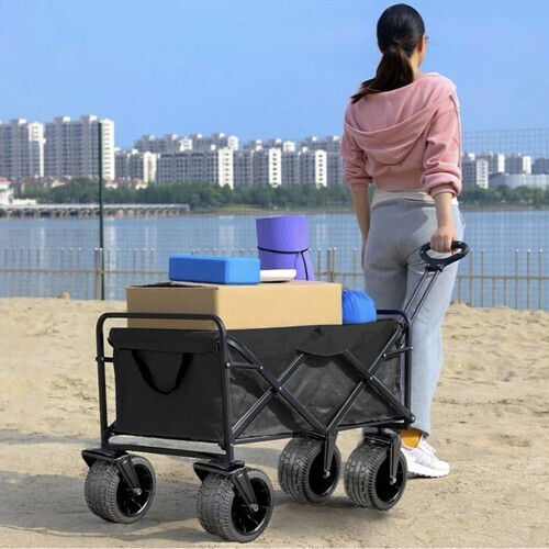 Foldable Garden Cart Metallic Four-wheel 75lt 58x60x84cm.