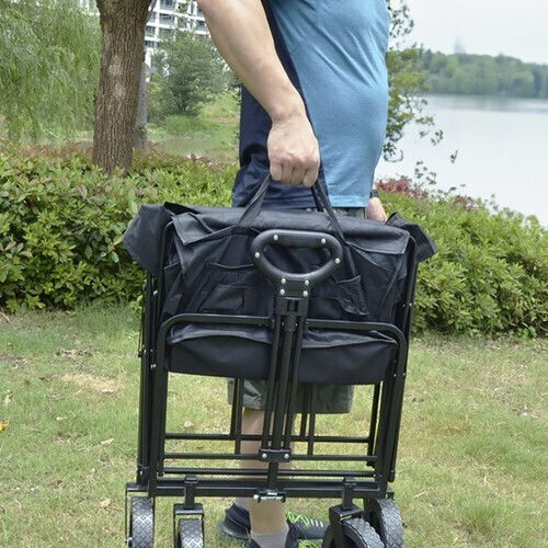 Foldable Garden Cart Metallic Four-wheel 75lt 58x60x84cm.