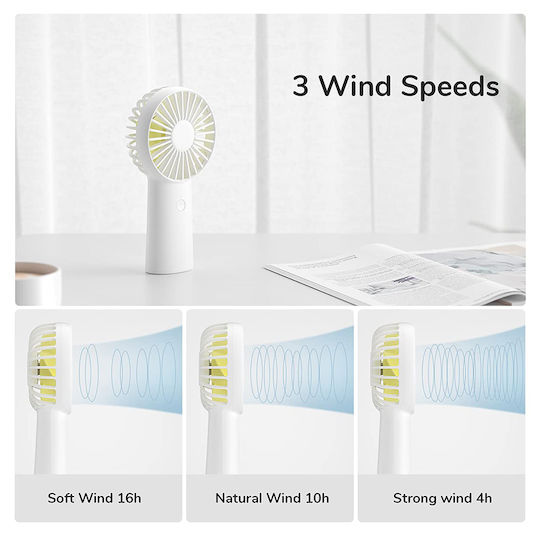 Jisulife Ventilator Portabil de Lux Mini Life3 F2b Tip Ultra-Silent cu 3 Viteze 4000mah Roz