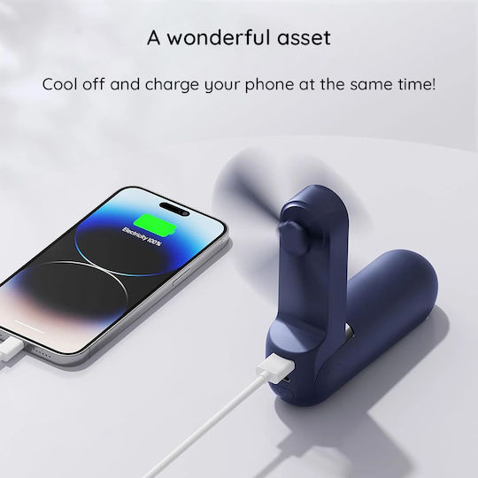Луксозен преносим мини вентилатор Jisulife Life8 F8 2000mAh акумулаторен USB фенер функция бял