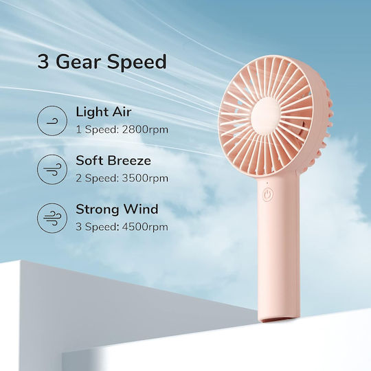 Jisulife Luxury Portable Fan Life1 Plus Fa21 Portable Type-c 3 Speeds 2000mah Brown