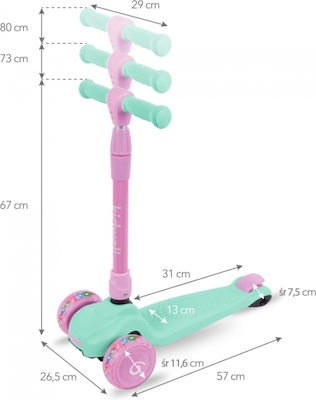 Kidwell Trotinetă pentru Copii Pliabil Jax 3 roți Roz mentă
