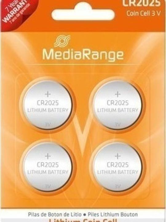 MediaRange Μπαταρίες Λιθίου Ρολογιών CR2025 3V 4τμχ