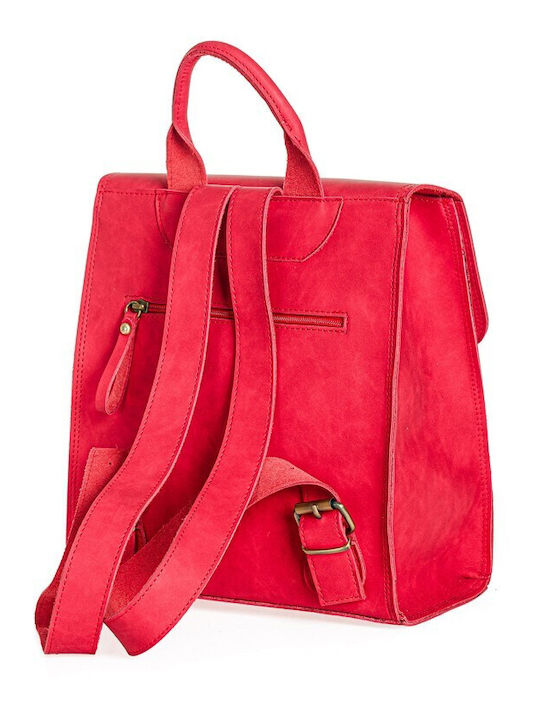 Pierro Accessories Leather Women's Bag Backpack Red