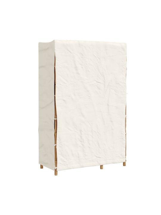 vidaXL Fabric Wardrobe with Zipper and Shelves in White Color 110x45x170cm
