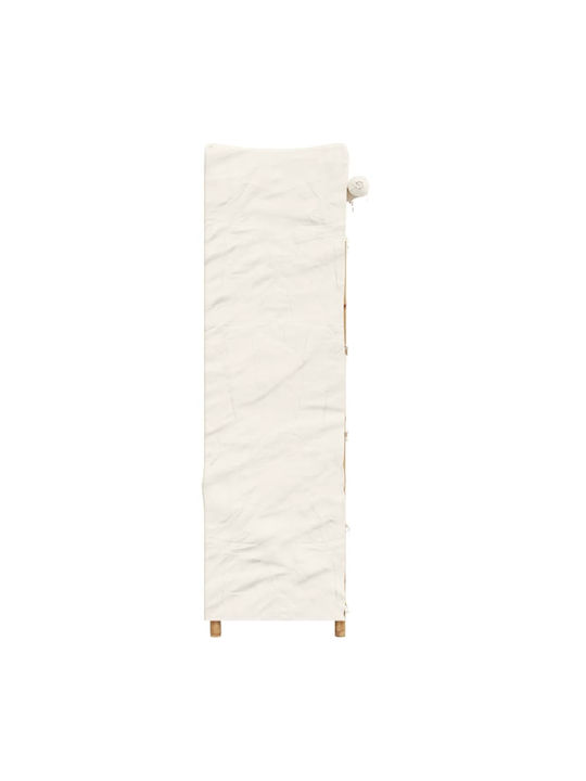 vidaXL Fabric Wardrobe with Zipper and Shelves in White Color 110x45x170cm