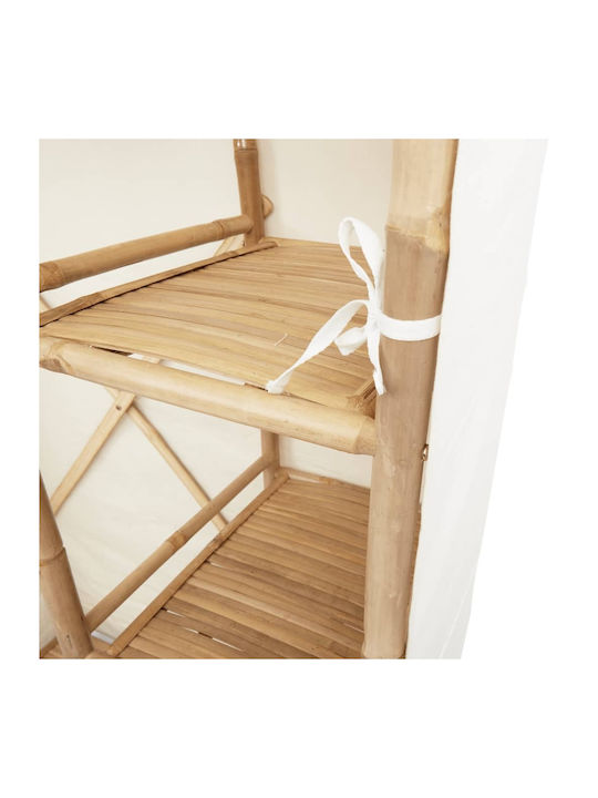 vidaXL Fabric Wardrobe with Zipper and Shelves in White Color 110x45x170cm
