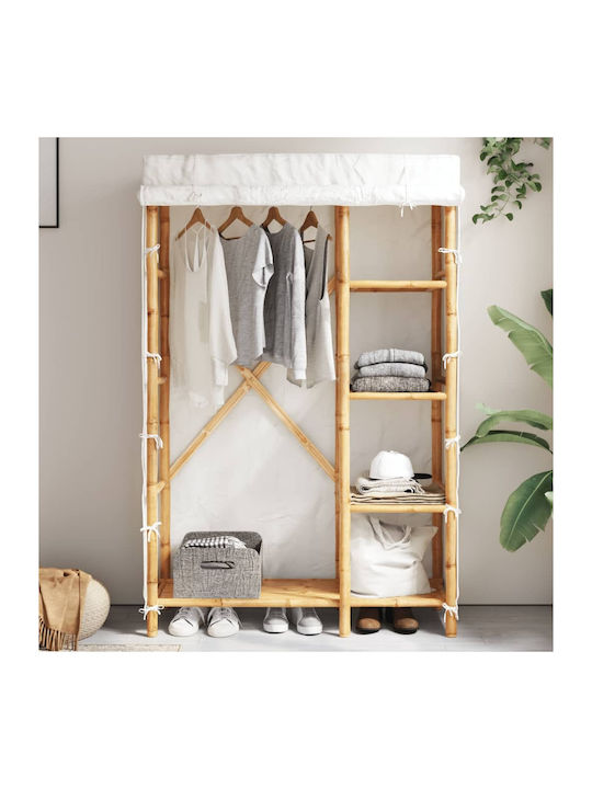 vidaXL Fabric Wardrobe with Zipper and Shelves in White Color 110x45x170cm