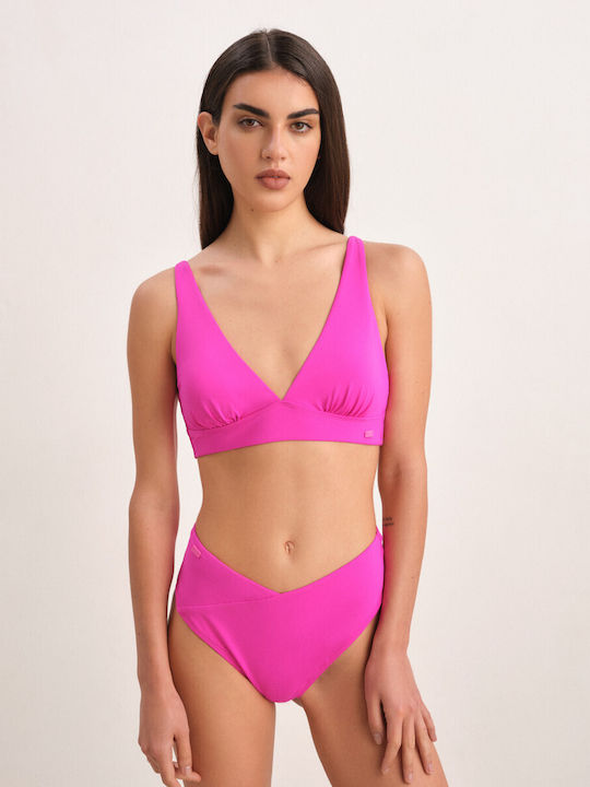 Diverse System Bikini Swim Top Fuchsia