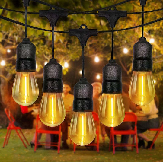 Hanging Solar Light Garland Warm White 2700K with Photocell and Remote Control IP44