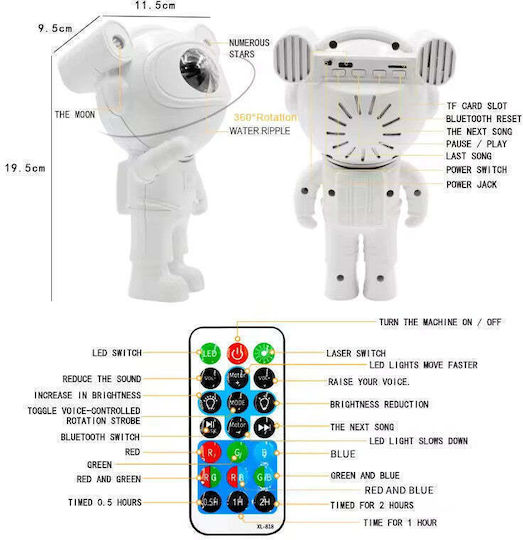 Proiector Lampă Decorativă LED RGB Astronaut