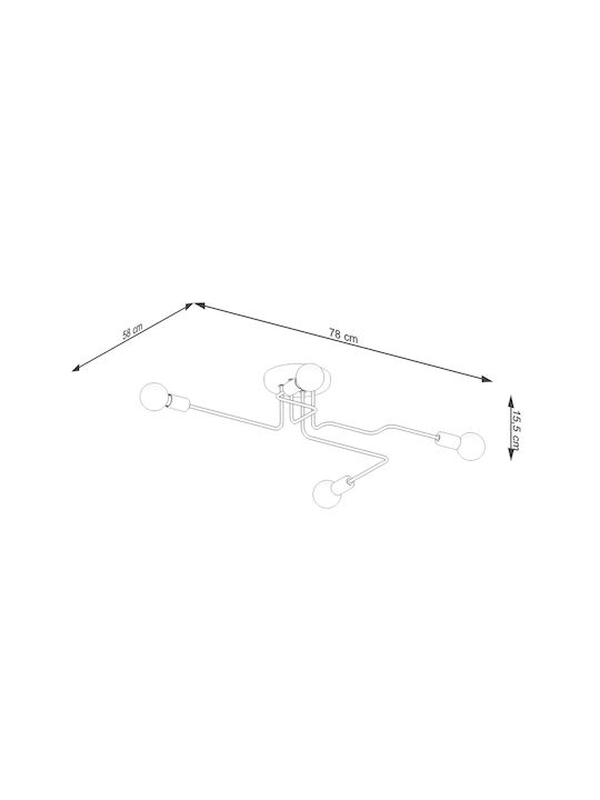 Sollux Modern Metall Deckenleuchte mit Fassung E27 Weiß