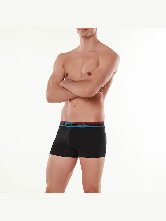 Apple Boxer Herren Boxershorts Schwarz 1Packung