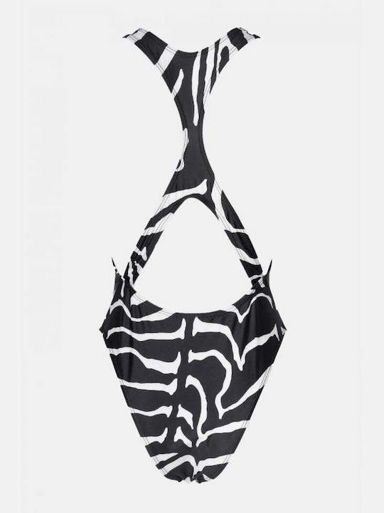 Μαγιό Ολόσωμο Animal Print Μαυρο
