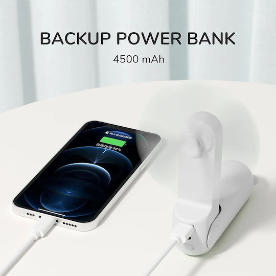 JisuLife Handgehaltenes USB-Ventilator Klappbar 4W Weiß