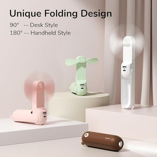 JisuLife LIFE8 Portable Ανεμιστηράκι Χειρός USB Αναδιπλούμενο Ροζ