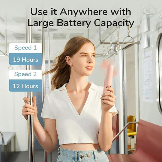 JisuLife LIFE8 Portable Ανεμιστηράκι Χειρός USB Αναδιπλούμενο Ροζ