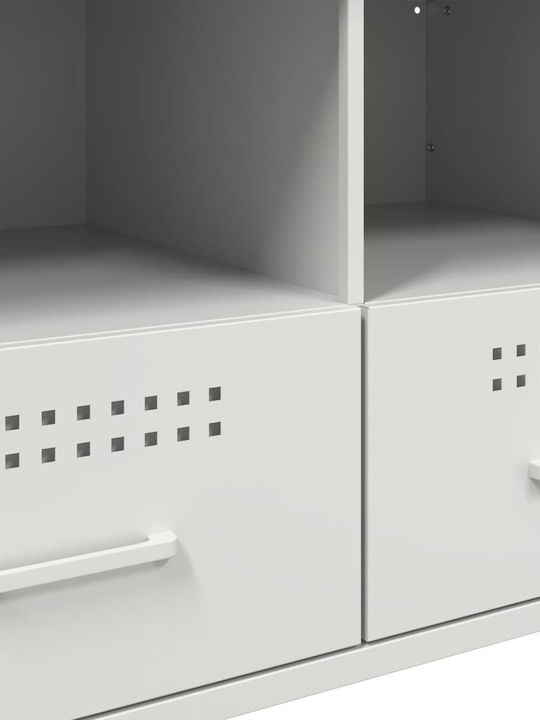 Шкаф за телевизор Метален Бял Д136xШ39xВ50.5см