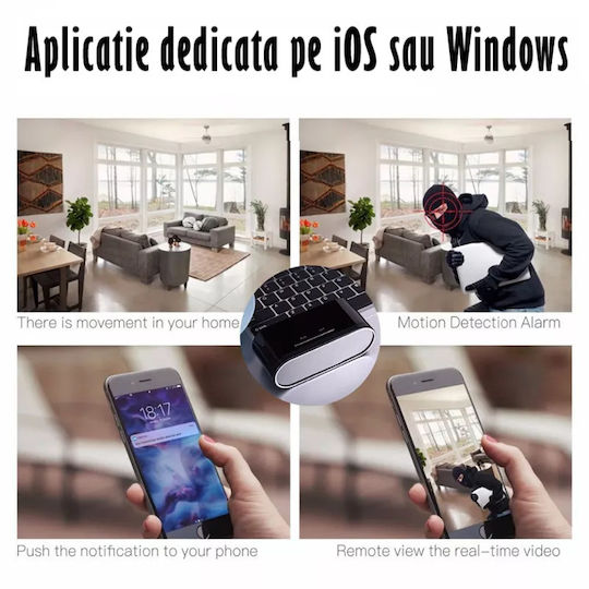 Κρυφή Κάμερα WiFi Ρολόι 1080p με Υποδοχή για Κάρτα Μνήμης