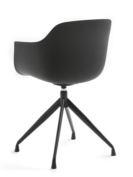 Sessel mit Armlehnen in Schwarz Farbe 58x68.5x83.5cm 1Stück