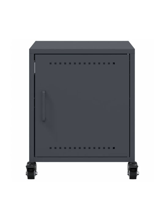 Metal Bedside Tables Grey Set of 2 36x39x43.5cm
