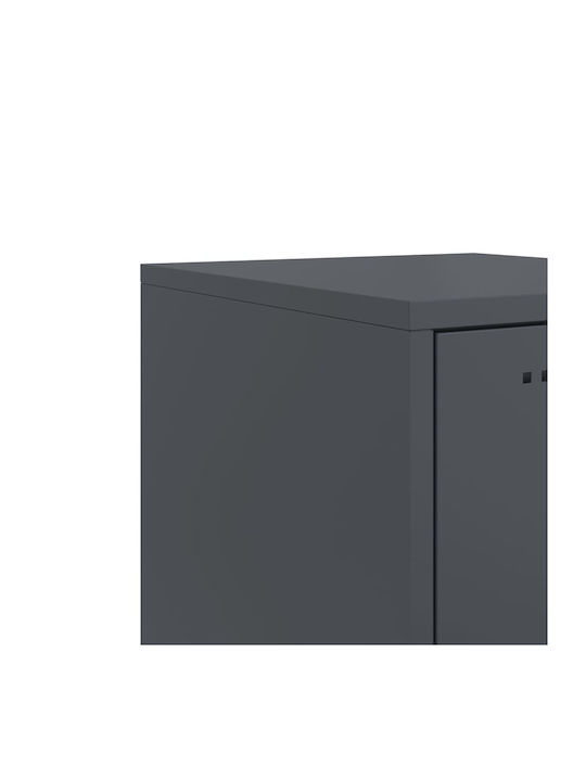 Metal Bedside Tables Grey Set of 2 36x39x43.5cm