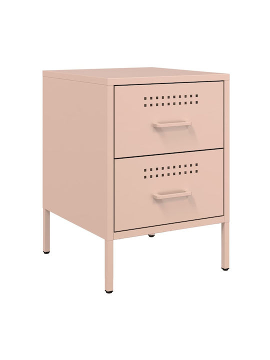 Noptiere Metalice Roz 2buc 36x39x50.5cm