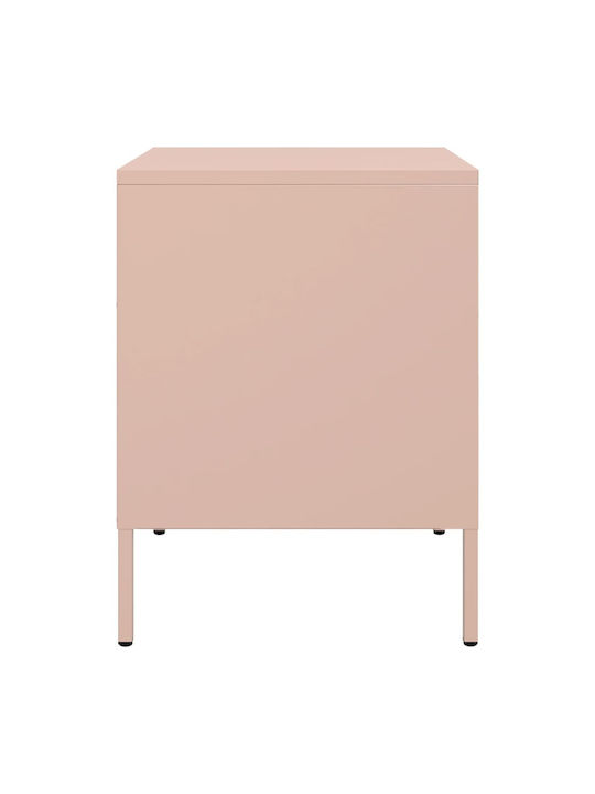 Noptiere Metalice Roz 2buc 36x39x50.5cm