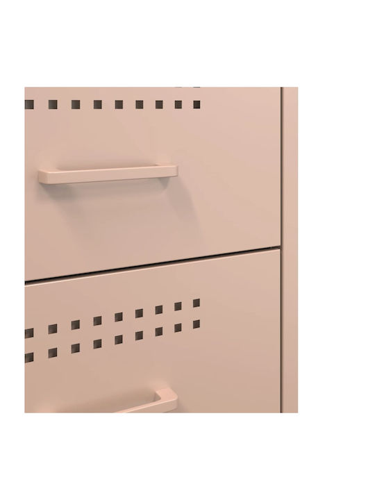 Noptiere Metalice Roz 2buc 36x39x50.5cm