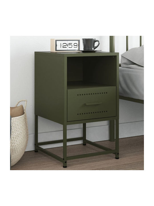 Metal Bedside Table Green 36x39x60.5cm