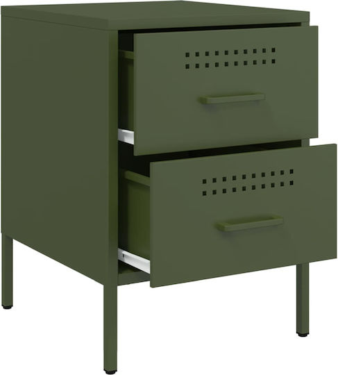 Metal Bedside Tables Green Set of 2 36x39x50.5cm