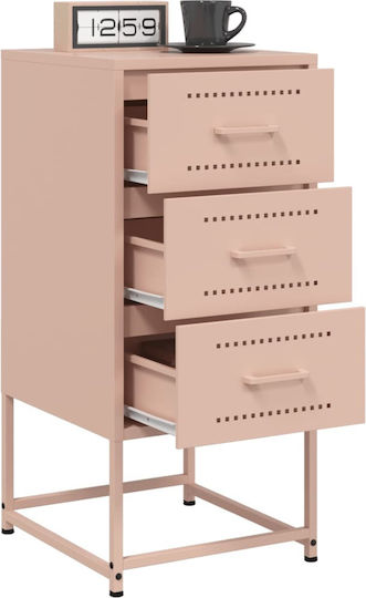 Metal Bedside Table Pink 36x39x78cm