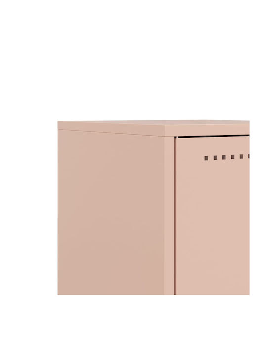 Metal Bedside Table Pink 36x39x60.5cm