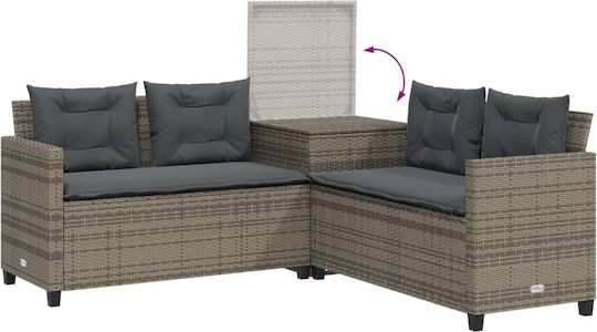 Set Cameră De Zi Pentru Exterior 2 Piese Gri Cu Perne
