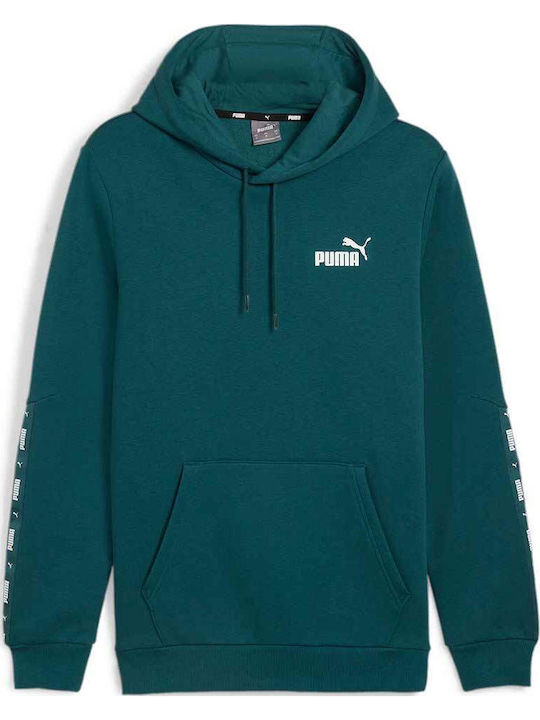 Tape Sweatshirt with Hood Green