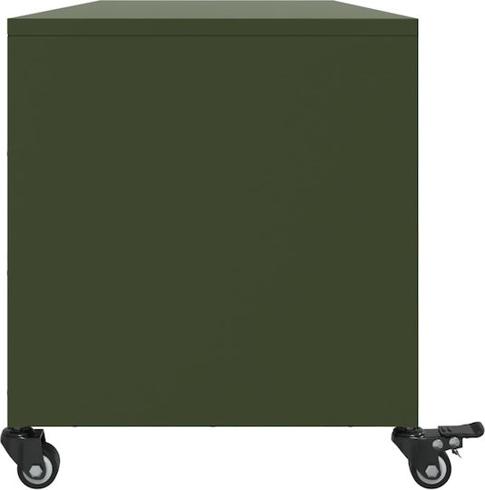 Metal TV Stand with Wheels Olive Green M100.5xD39xH43.5cm