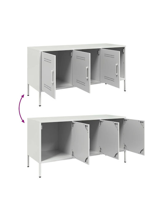 Metal TV Stand White M100.5xD39xH50.5cm