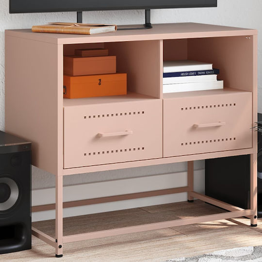 Metal TV Stand Pink 68x39x60.5cm