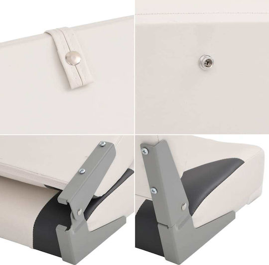 Boat Seat Set 2 Pieces Low Back Folding Straps 3284293