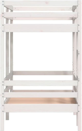 Holz Kinderbett Koje Einzeln Weiß für Matratze 90x200cm