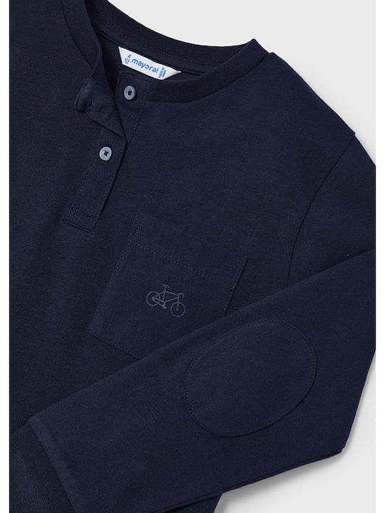 Mayoral Kids Polo Long Sleeve navy blue