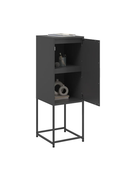 Living Room Display Cabinet Made of Metal Black 36x39x107cm