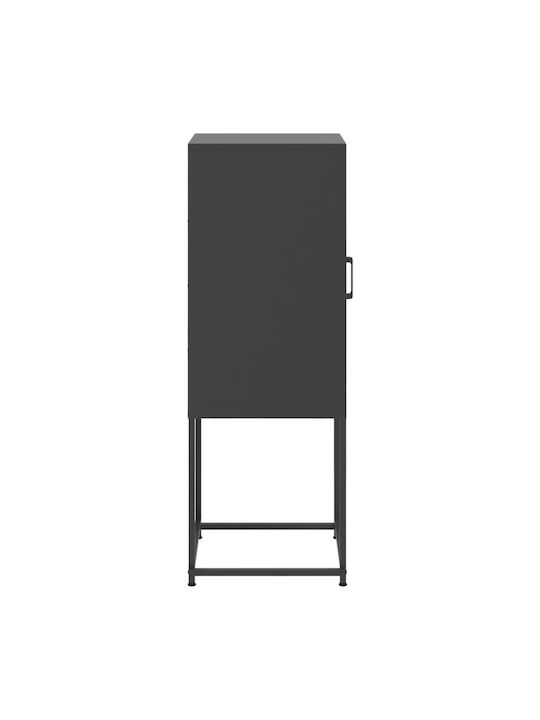 Living Room Display Cabinet Made of Metal Black 36x39x107cm