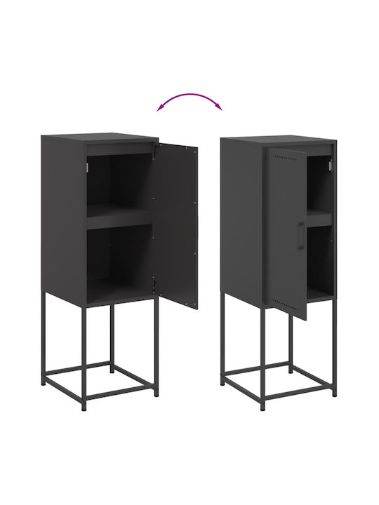 Living Room Display Cabinet Made of Metal Black 36x39x107cm