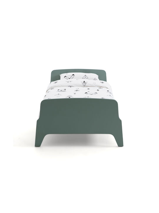 Adil Pat pentru Copii Clasic Single Verde pentru Saltea 90x190cm