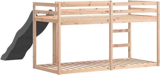 Kids Bed Bunk Single Beige for Mattress 80x200cm