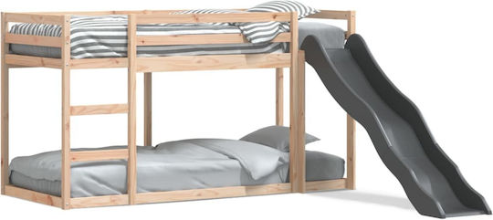 Kids Bed Bunk Single Beige for Mattress 80x200cm