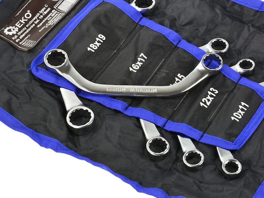 Set Half-Moon Ring Keys Geko 5 Pieces 10x11 12x13 14x15 16x17 18x19 Textile Case