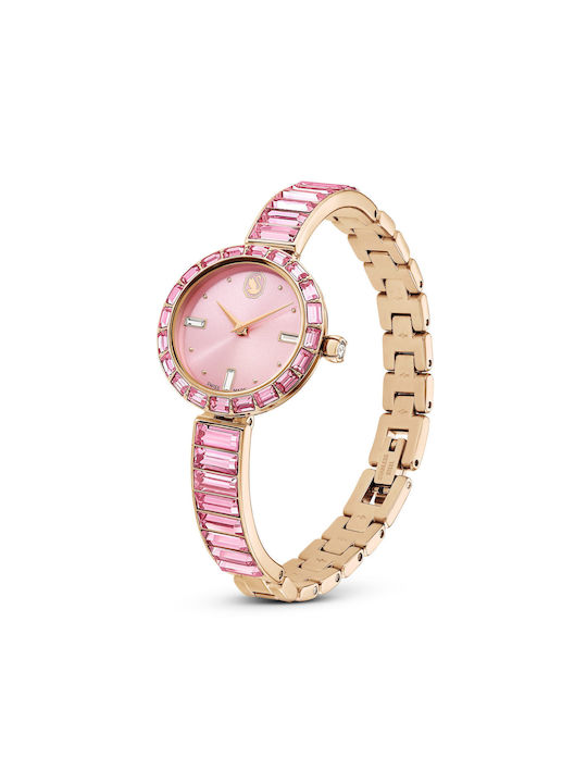 Swarovski Watch with Pink Metal Bracelet