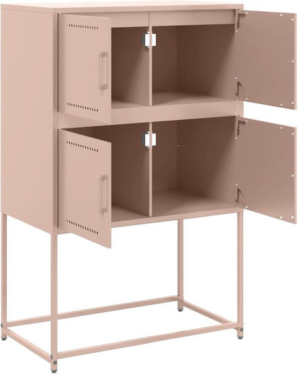 Метален Офисен Шкаф Розов 68.5x38.5x107см